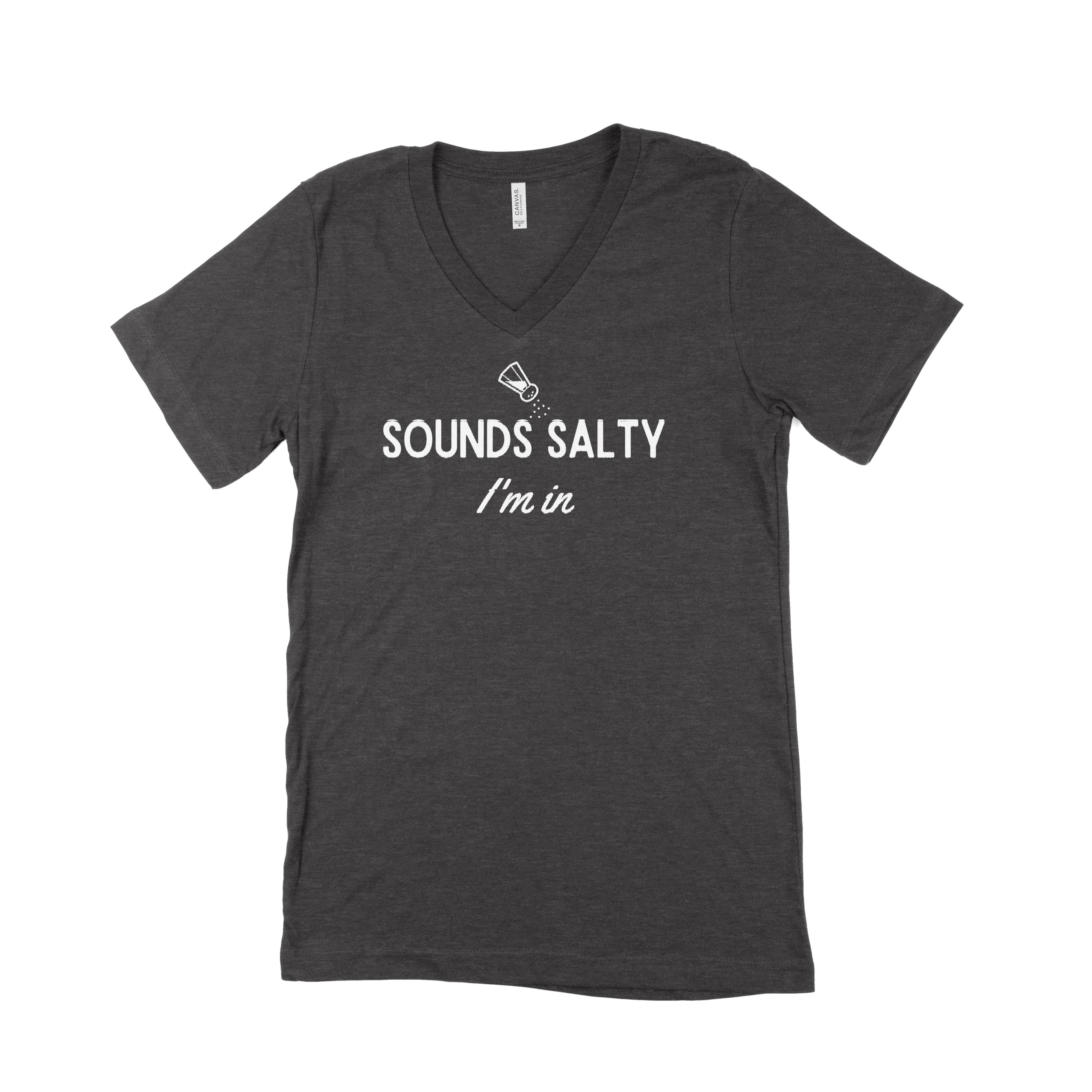 Sounds Salty Unisex V-Neck T-Shirt-East Coast AF Apparel