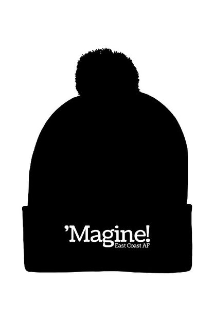 'Magine! Pom-Pom Knit Toque in Color: Black - East Coast AF Apparel