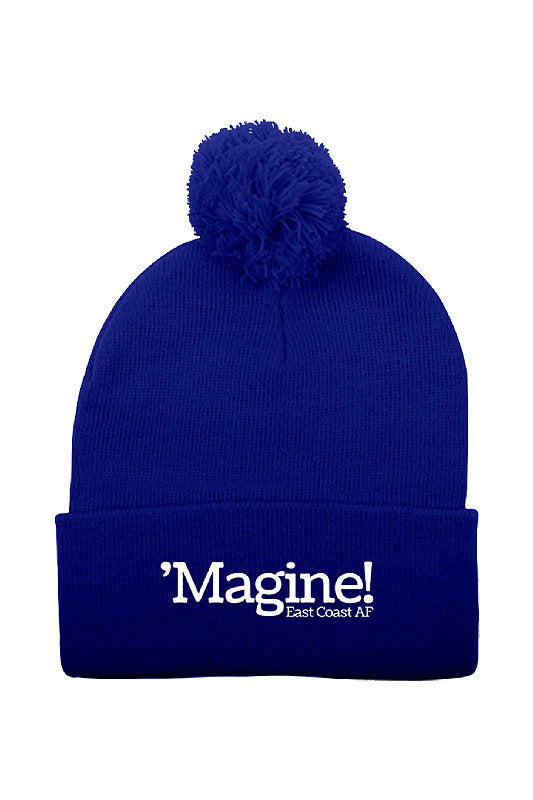 'Magine! Pom-Pom Knit Toque in Color: Royal - East Coast AF Apparel