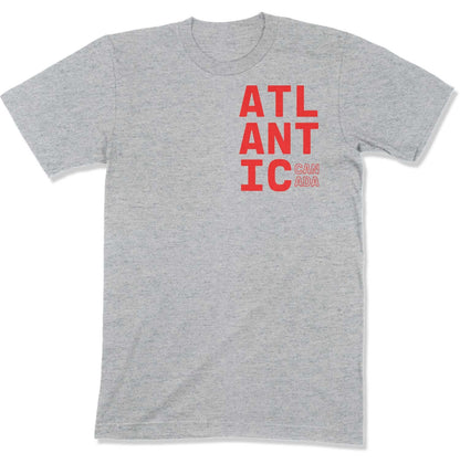 Atlantic Canada Unisex T-Shirt in Color: Athletic Heather w/ Red Text - East Coast AF Apparel