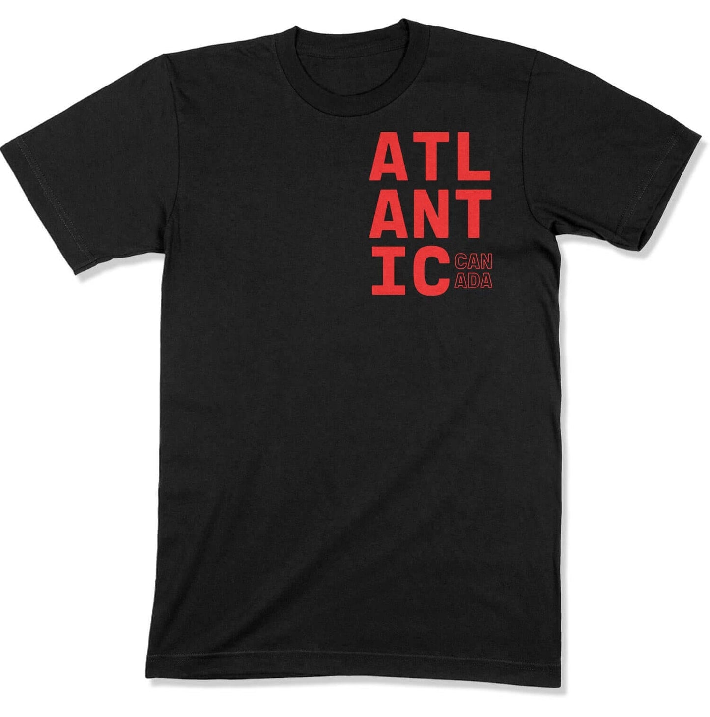 Atlantic Canada Unisex T-Shirt in Color: Black w/ Red Text - East Coast AF Apparel