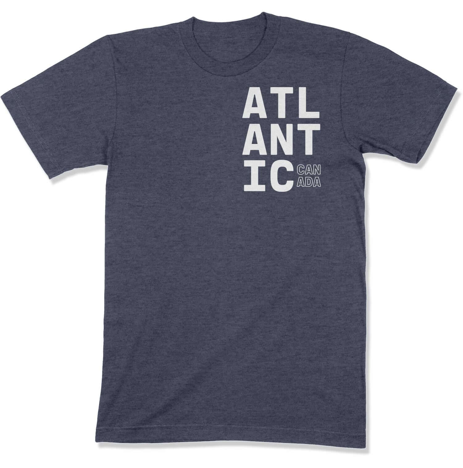 Atlantic Canada Unisex T-Shirt in Color: Heather Navy - East Coast AF Apparel