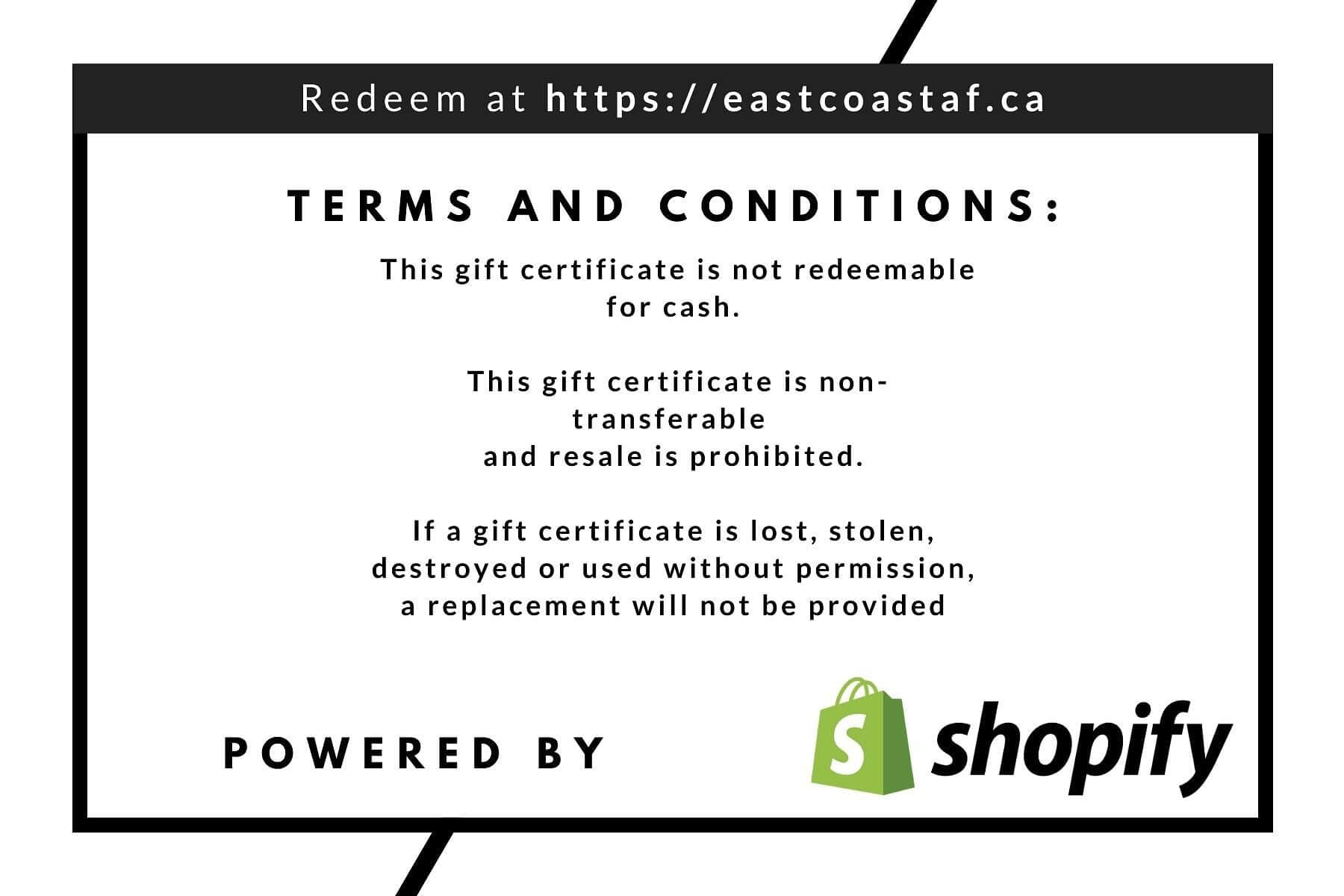 East Coast AF Digital Gift Card-East Coast AF Apparel