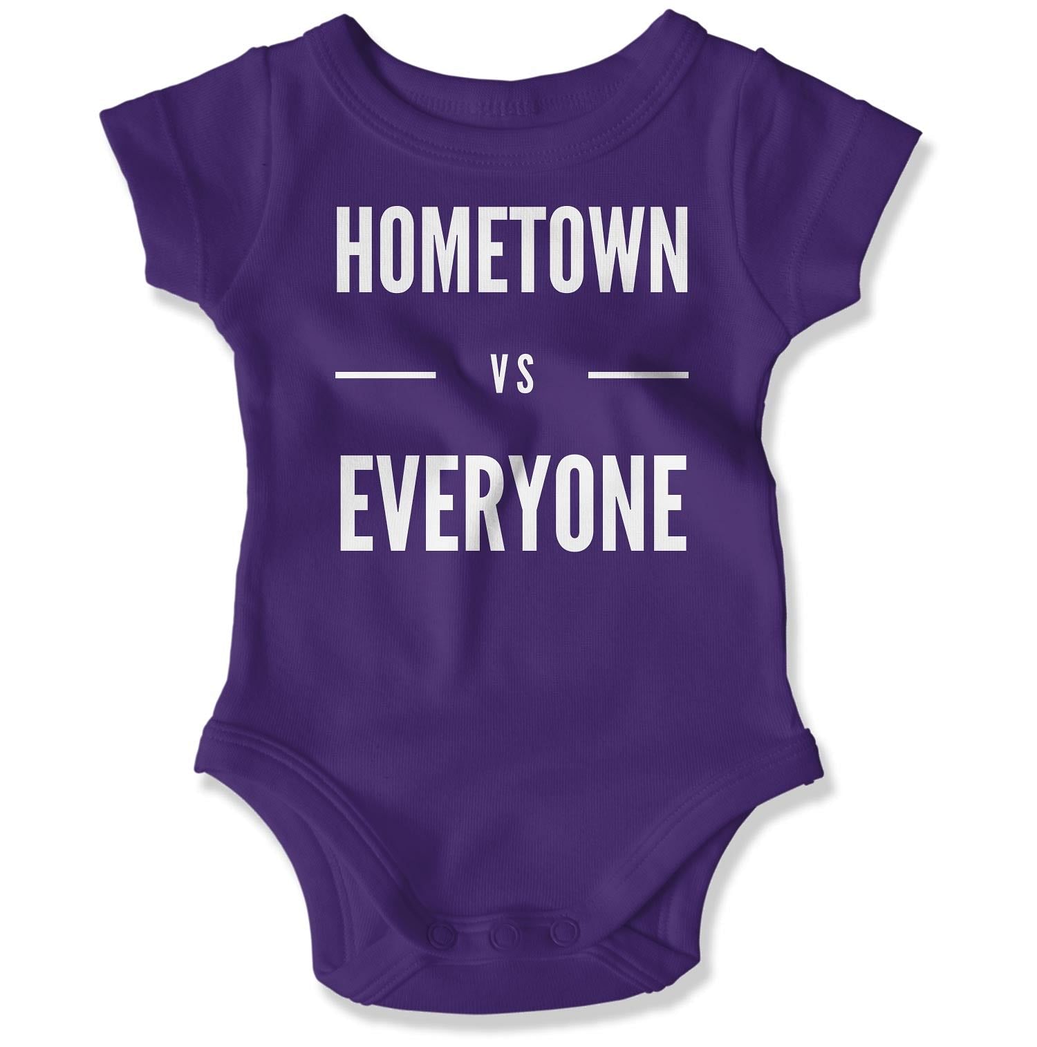 Customizable Hometown vs Everyone Baby Onesie-East Coast AF Apparel