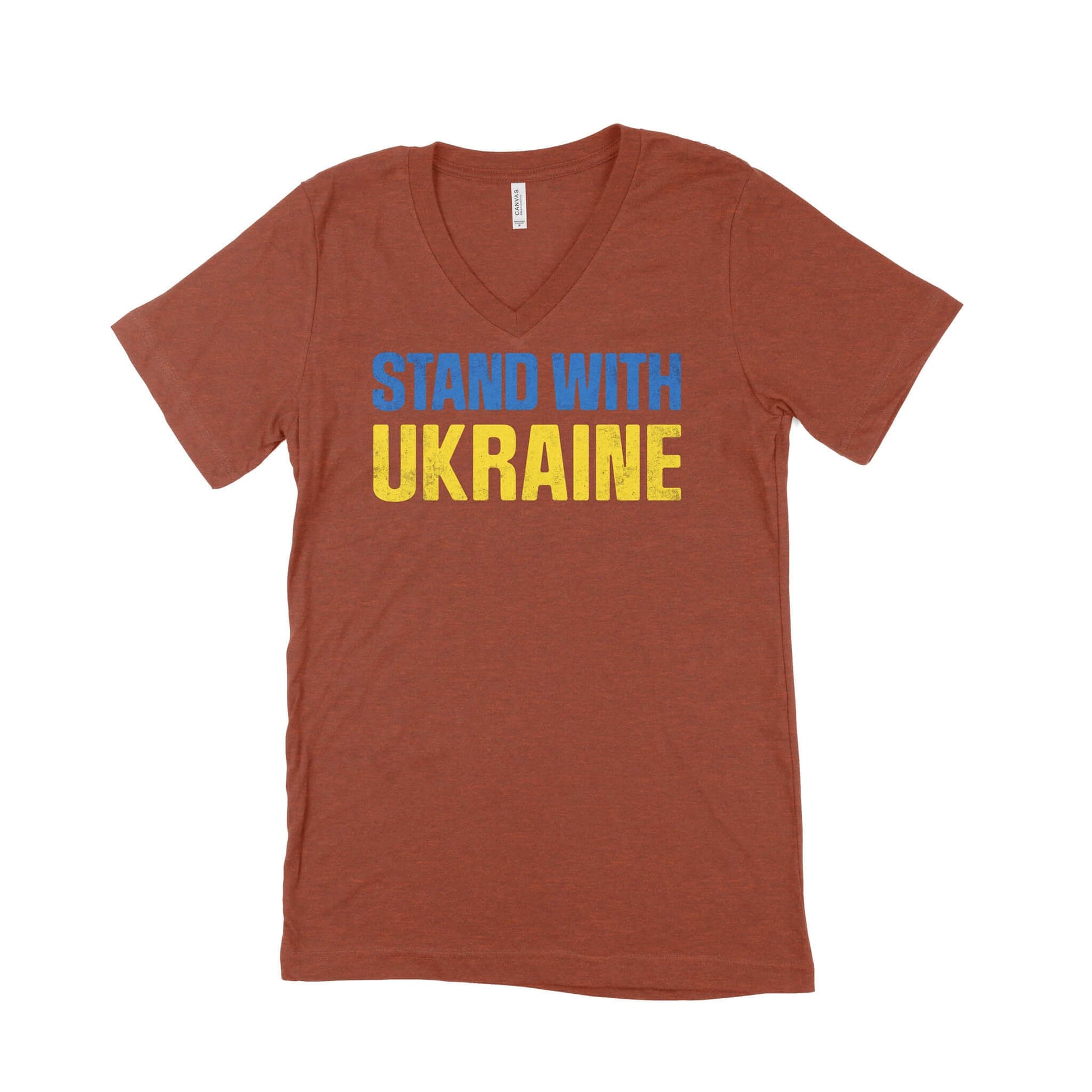 Stand With Ukraine Unisex V-Neck T-Shirt-East Coast AF Apparel